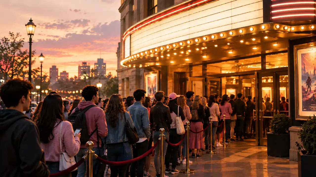 How Barbie's $1.4 Billion Success Broke Box Office Records — and Rewrote Hollywood's Playbook 2 Moviegoers dressed in pink lining up outside a cinema for a Barbenheimer double feature