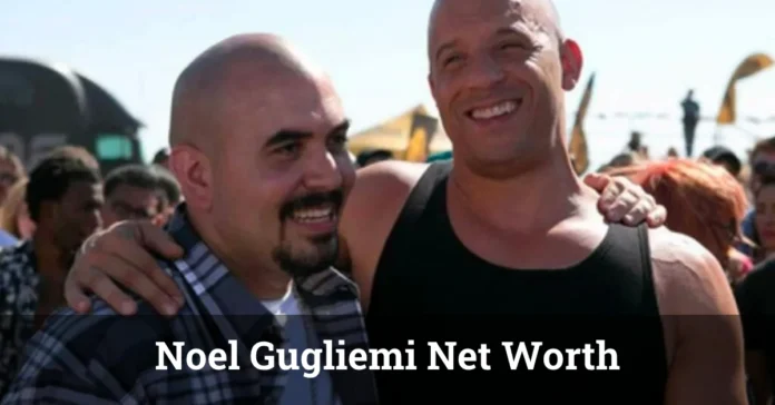 Noel Gugliemi and Vin Diesel smiling together on a movie set.