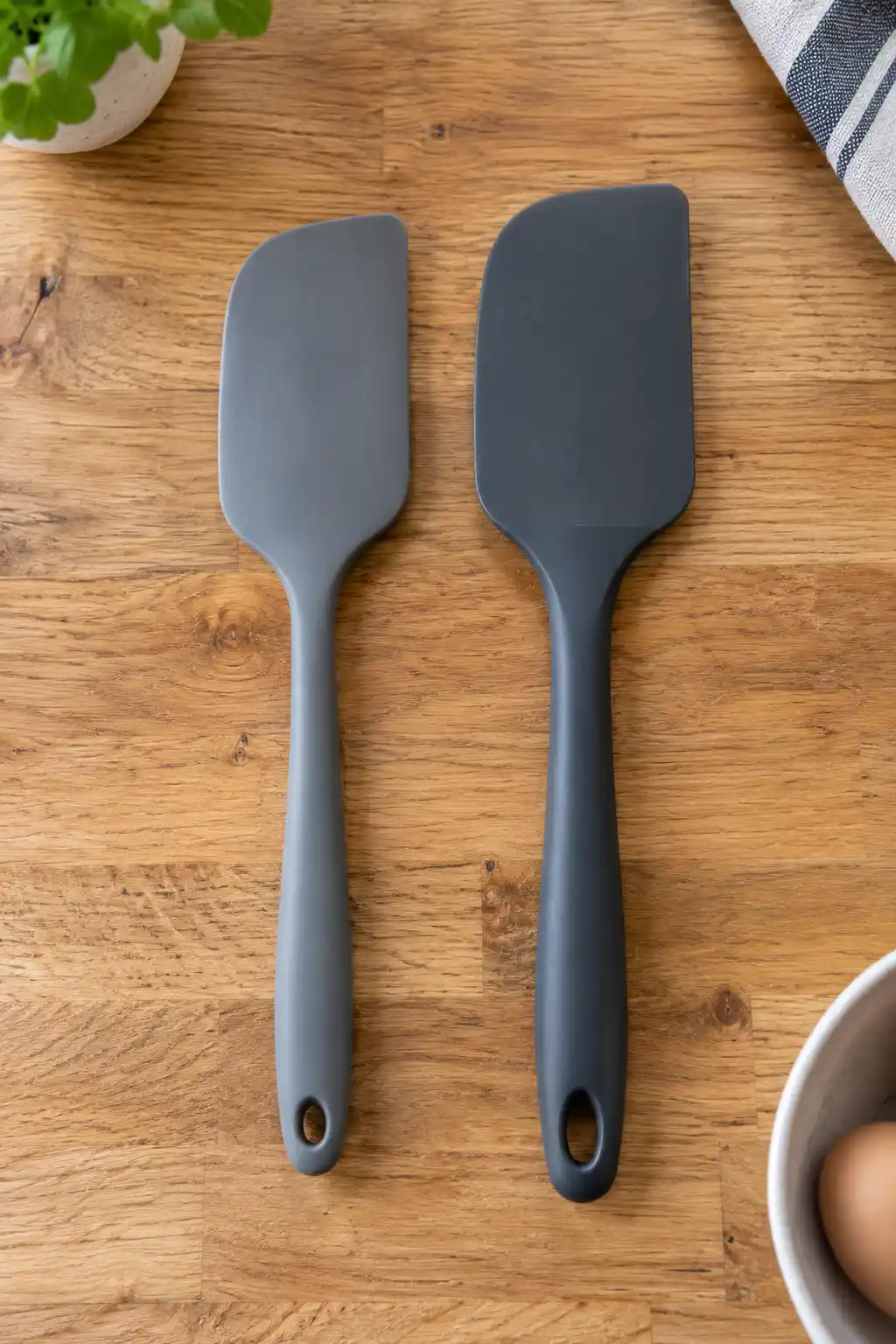 Kitchen Warehouse Alexandria: Your One-Stop Shop for Affordable Kitchen Essentials 5 Two similar silicone kitchen spatulas compared side by side on a wooden countertop