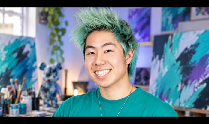 ZHC Net Worth and YouTube Art Career ZHC Zach Hsieh in an art studio