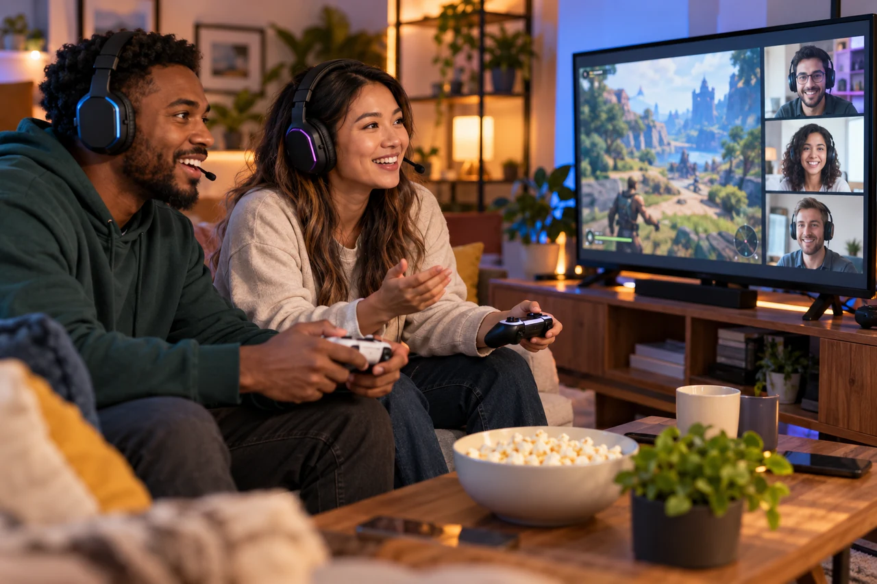 Friends using teamwork in an online multiplayer game