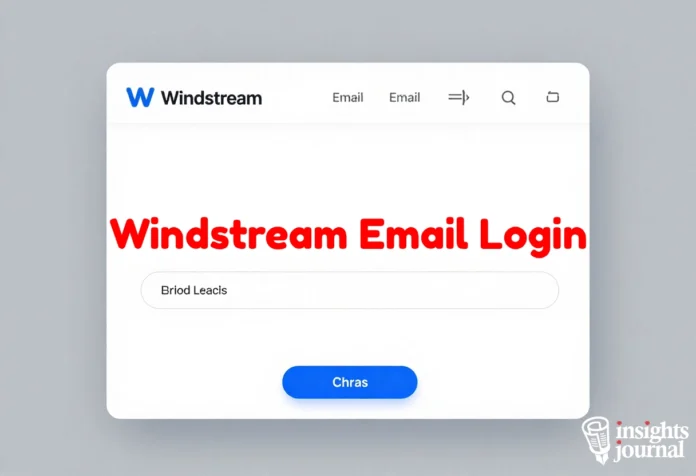 windstream email login page shown on a desktop screen with secure sign-in fields and email dashboard interface.