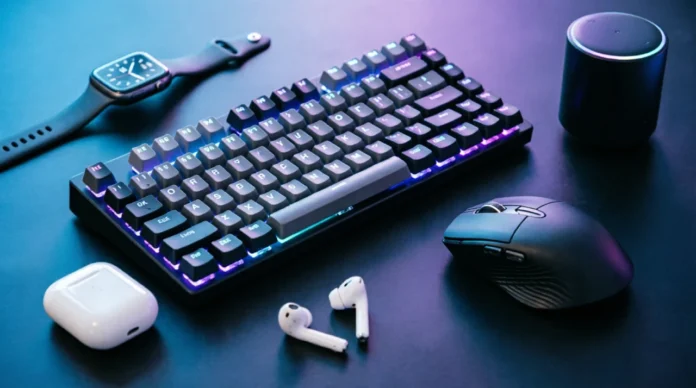 Eurogamersonline.com gadgets including gaming gear, wearables and smart home devices on dark surface