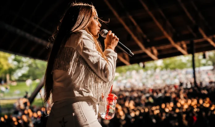 Country singer Alexandra Kay performing live on stage