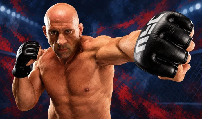 Mark Coleman Net Worth and UFC Career Editorial illustration of Mark Coleman, UFC heavyweight champion and MMA pioneer