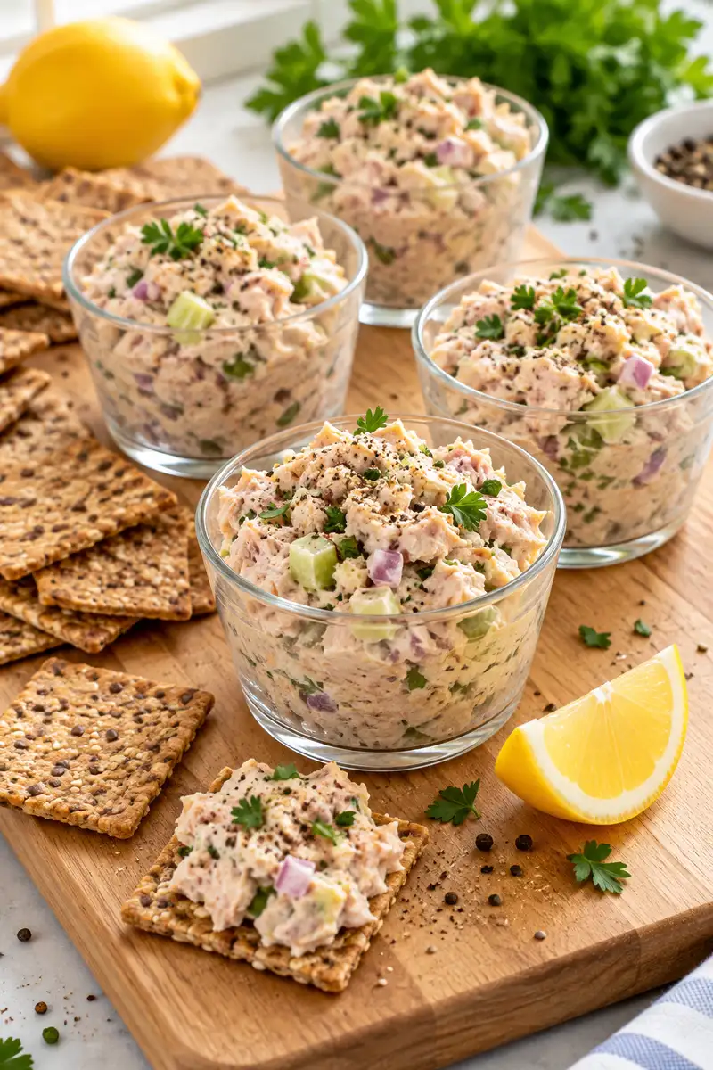 15 Energy-Boosting Snacks That Don't Require Cooking 5 Tuna salad cups with whole-grain crackers