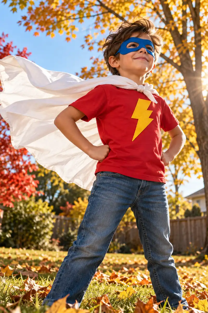 20 Easy Halloween Costume Ideas You Can Make at Home 10 DIY superhero costume with pillowcase cape and eye mask