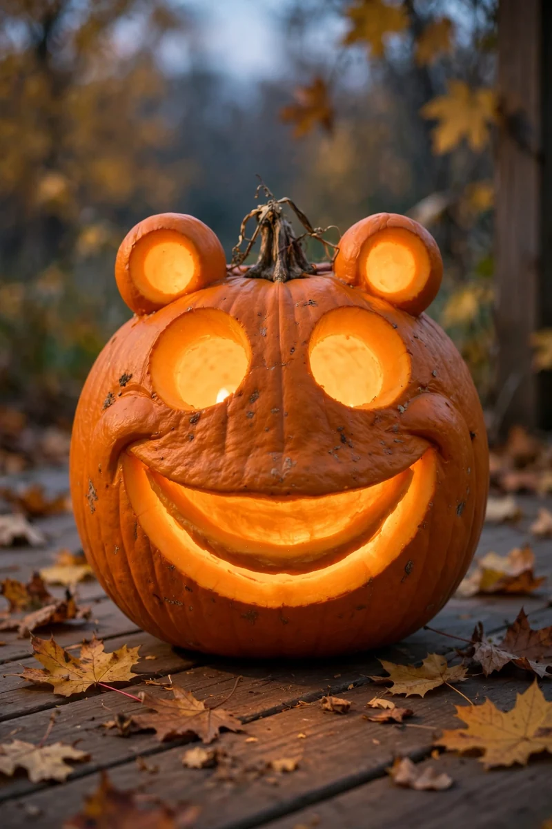 25 Easy Pumpkin-Carving Ideas Anyone Can Recreate 10 Carved pumpkin with a funny frog face, bug eyes and wide smile